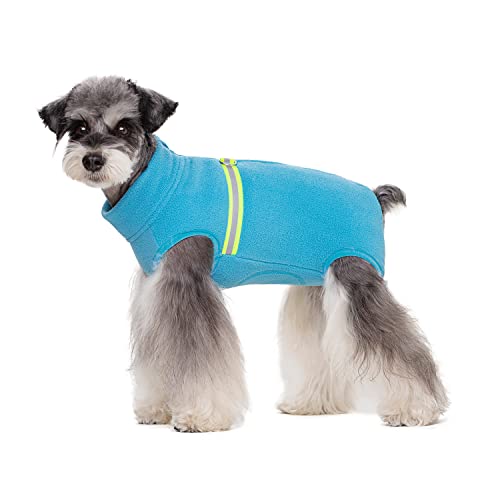 NICNICPET HundeWintermantel, weicher FleecePullover mit reflektierendem Reißverschluss, Weste, HundeSweatshirt, Welpen, Winterjacke, Mantel, Pyjama, Kleidung für Katzen, Welpen, kleine Hunde von NICNICPET