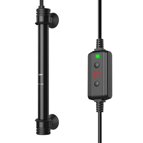 NICREW Aquarium Heizer 200 W, Temperatur einstellbare Aquarium Heizung mit Controller für Aquarien bis 200 L, Überhitzungsschutz von NICREW