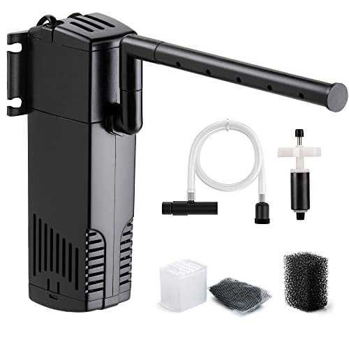 NICREW Aquarium Innenfilter, Einstellbarer Durchfluss Aquarienfilter mit Wasserpumpe für Aquarium von bis 150L, Leise, 10 W von NICREW