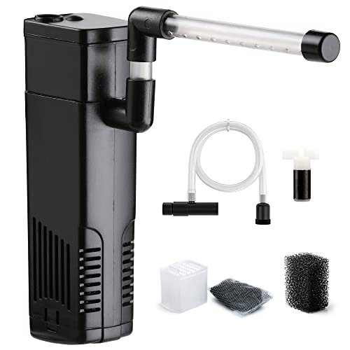 NICREW Aquarium Innenfilter, Einstellbarer Durchfluss Aquarienfilter mit Wasserpumpe für Aquarium von bis 20L, Leise, 3,5 W von NICREW