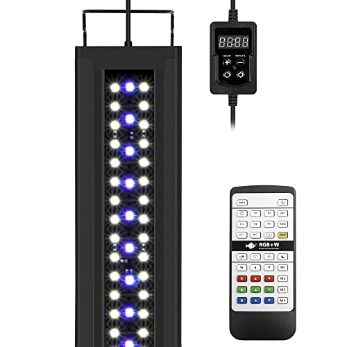 NICREW RGB+W Aquarium LED Beleuchtung, Anpassbare 24/7 Modus Aquarium Lampe mit Timer, für Pflanzenwuchs und Süßwasser-Aquarien, Mehrere Wettermodus von NICREW