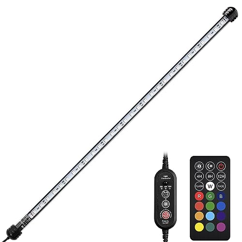 NICREW Aquarium LED Beleuchtung, IP 68 Wasserdicht Aquarium Lampe mit Timer, 5 Helligkeitsstufen Dimmbar Unterwasserbeleuchtung für Süßwasser- und Meerwasseraquarium, 58cm von NICREW