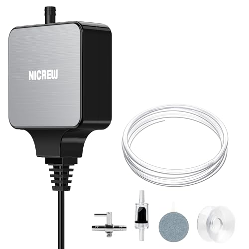 NICREW Aquarium Luftpumpe, Nano Silent Max Sauerstoffpumpe mit Regelventil, Sehr Leise <35 dB, Energiesparend 1,5 W, 36 L/h, Aquarium Zubehör NICREW Aquarium Luftpumpe, Nano Silent Max Sauerstoffpumpe mit Regelventil, Sehr Leise <35 dB, Energiesparend 1,5 W, 36 L/h, Aquarium Zubehör von NICREW