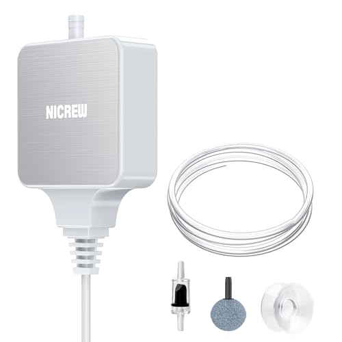 NICREW Aquarium Luftpumpe bis 40 L, Nano Silent Sauerstoffpumpe 18 L/H, 1,5 W, sehr Leise <33 dB, Aquarium Zubehör für Nano-Aquarien NICREW Aquarium Luftpumpe bis 40 L, Nano Silent Sauerstoffpumpe 18 L/H, 1,5 W, sehr Leise <33 dB, Aquarium Zubehör für Nano-Aquarien von NICREW