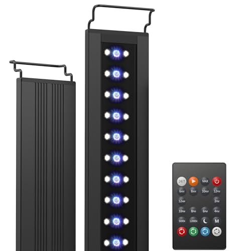 NICREW C10 24/7 LED Aquarium Beleuchtung für Pflanzen, 28-42 cm, 9W, Vollspektrum Aquarium Lampe mit Timer, Helligkeit einstellbar von NICREW