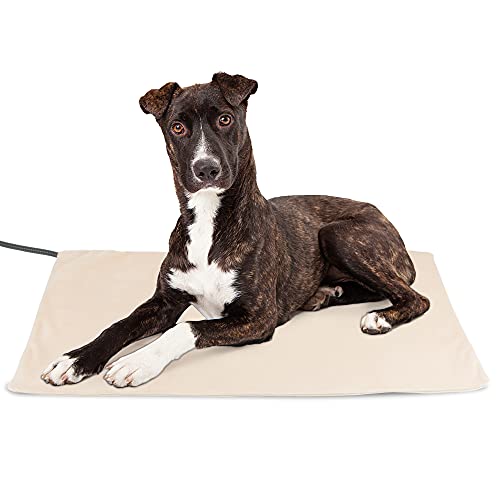 NICREW Haustier Heizkissen für Katze Hund 40x45 cm, Konstante Temperatur Elektrisches Heizkissen mit Anti-Bite-Schlauchwickel Kabel, Khaki von NICREW