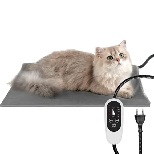 NICREW Haustier Heizkissen für Katze Hund 40x45 cm, Temperatur& Timing Einstellbar Elektrisches Heizkissen mit Anti-Bite-Schlauchwickel Kabel, Grau NICREW Haustier Heizkissen für Katze Hund 40x45 cm, Temperatur& Timing Einstellbar Elektrisches Heizkissen mit Anti-Bite-Schlauchwickel Kabel, Grau von NICREW