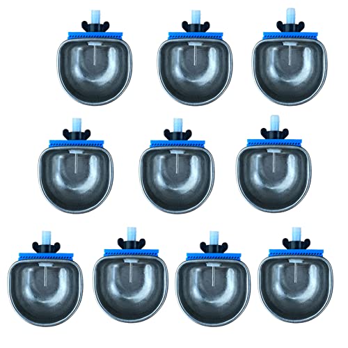 NIDAYE Kaninchen-Wasserspender, 10-teiliges Set – Automatischer Hasen-Wassernippel-Trinker, 6 cm Edelstahl-Metall-Bewässerungsschale für Käfige, Bewässerungsausrüstung von NIDAYE