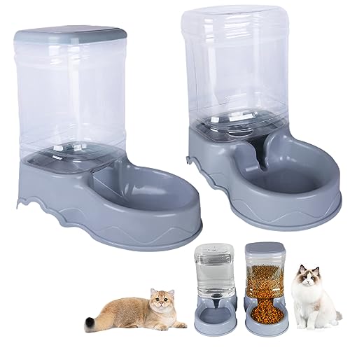 2pcs Automatische Katzenfutter- und Wasserspender, 3,5 l Kleiner mittlerer Haustier Automatische Lebensmittelfutter- und Wasserer -Spender -Fahrversorgung Feeder für kleine und mittlere und große von NIDONE
