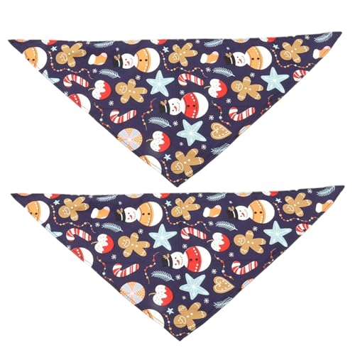 2pcs Weihnachtshund Bandanas Baumwolldreieck, niedliche Hund Weihnachtsbandana -Schal, Weihnachtskostümzubehör für Welpenkatze von NIDONE