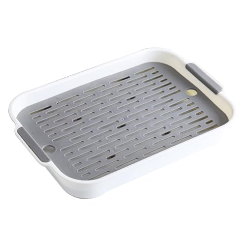 Kaninchenstrauder Tablett 2 Tier Rabbit Müllbox Plastik Rechteckige Hasen Haustier Toilette 9.7x14.4x2 '' Meerschweinchen -Wurfabluse Töpfchen -Trainer Forbunny Frettchen Hamster Hedgehog Weiß L, Mee von NIDONE