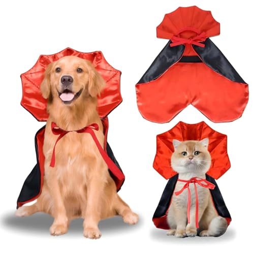 Halloween-Vampir-Kostüm für Hunde, Halloween-Haustierkostüme für mittelgroße kleine Hunde, Teufels-Umhang, lustiges Mittelhunde-Kostüm, Halloween, Haustier-Cosplay, Partyzubehör, Zubehör, 40 cm von NIEBYI