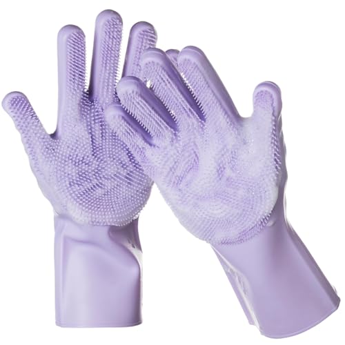 NIEBYI Hundewaschhandschuhe, 1 Paar: weiche und sanfte Silikon-Haustierpflege-Handschuhe – Badeschrubber Bürste Handschuh Fellpflege Haarausfall Fellentfernung Massage für Hunde/Katzen/Pferd, Lila NIEBYI Hundewaschhandschuhe, 1 Paar: weiche und sanfte Silikon-Haustierpflege-Handschuhe – Badeschrubber Bürste Handschuh Fellpflege Haarausfall Fellentfernung Massage für Hunde/Katzen/Pferd, Lila von NIEBYI