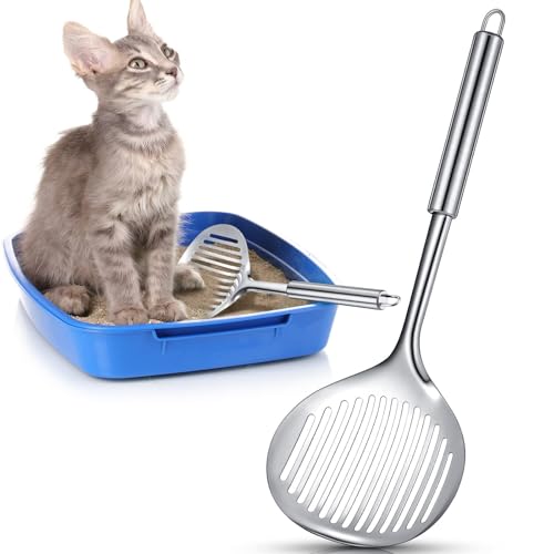 NIEBYI Katzentoilettenschaufel aus Metall, Katzenzubehör, Schaufel, Edelstahl, Kitty-Kot-Sieb, Reinigung für Katzentoilette, Metall-Kotsieb, Haustierbedarf, 2 Stück NIEBYI Katzentoilettenschaufel aus Metall, Katzenzubehör, Schaufel, Edelstahl, Kitty-Kot-Sieb, Reinigung für Katzentoilette, Metall-Kotsieb, Haustierbedarf, 2 Stück von NIEBYI