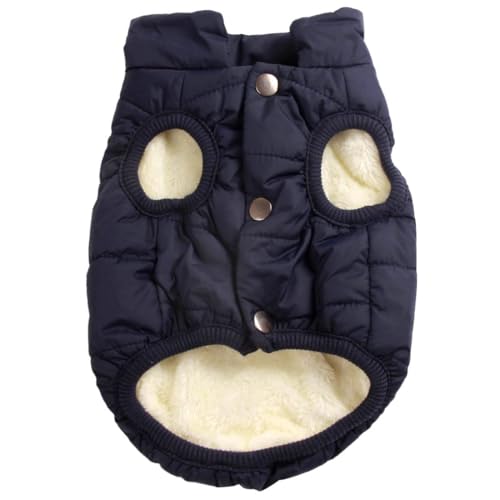 Warme Hundejacke für Welpen, Winter und kaltes Wetter, weich, winddicht, für kleine Hunde, 2-lagig, mit Fleece gefüttert, Blau, Größe S von NIEBYI
