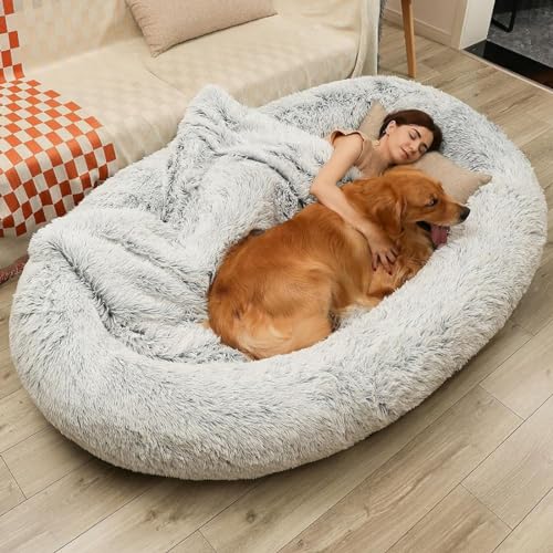 Menschliches Hundebett Sitzsackbett, Langes Plüsch-Hundebett Auch Als Menschliches Sofa Großes Ein-Personen-Sofa Für Menschen, Die Einschlafen, Nickerchen Orthopädisches Hundebett,Grau,165x100x25 Menschliches Hundebett Sitzsackbett, Langes Plüsch-Hundebett Auch Als Menschliches Sofa Großes Ein-Personen-Sofa Für Menschen, Die Einschlafen, Nickerchen Orthopädisches Hundebett,Grau,165x100x25 von NILoykg&