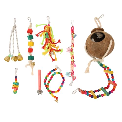 Bird Toy Bird Seil Barch mit Glocken Bunte Vogelkauen Papier Futterspielzeug für Papageienunterhaltung und Bewegung Geeignet Bird Toy Bird Seil Barch mit Glocken Bunte Vogelkauen Papier Futterspielzeug für Papageienunterhaltung und Bewegung Geeignet von NINESHE
