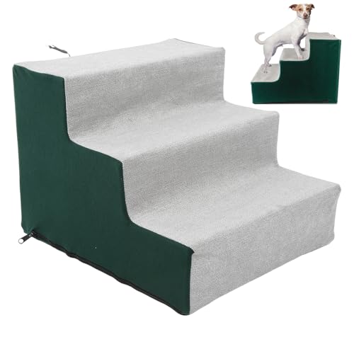 Hundetreppe für Kleine Hunde, Plüschmaterial, Dreistufige Hundetreppe, Abnehmbare Abdeckung, Tragbare Haustiertreppe, Heimtierbedarf für Katzen und Hunde Hundetreppe für Kleine Hunde, Plüschmaterial, Dreistufige Hundetreppe, Abnehmbare Abdeckung, Tragbare Haustiertreppe, Heimtierbedarf für Katzen und Hunde von NINESHE
