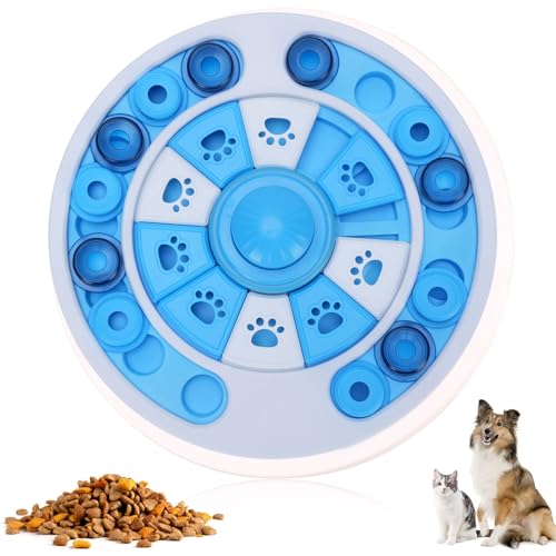 Interaktives Hundespielzeug, stimuliert die Intelligenz Ihres Haustieres, Slow Feeder Bowl, hilft dabei, die Fressgeschwindigkeit zu verlangsamen, Leckerli-Puzzlespiele für Katzen (Blau) von NINESHE