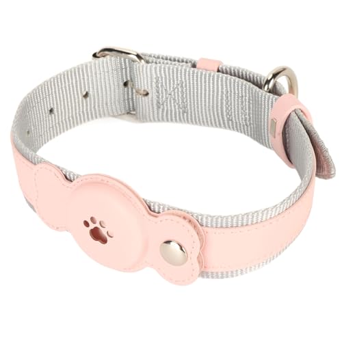 Lederhundkragen für Langfristige Kleidung, Verstellbare Leichte, Bequeme Stilvolle Hunde Lederkragen für Haustier Hunde Katzen (Rosa) von NINESHE