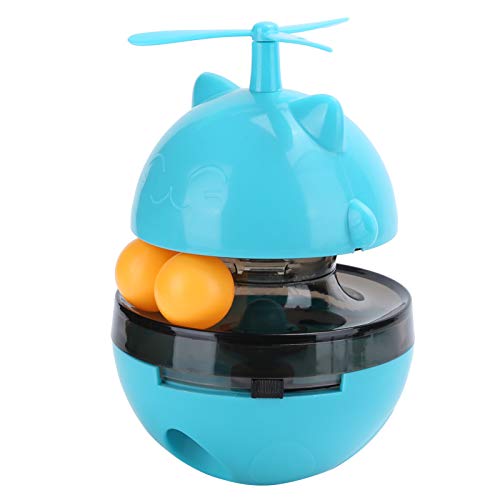 NINESHE ABS Leckage Food Toy, Einstellbares Katzenkätzchen Plattenspieler Spielzeug mit Schwerem Blocksbottom Spielzeug, Interaktiver Kätzchen Spaß Mentaler Körperlicher Katze (Blau) von NINESHE