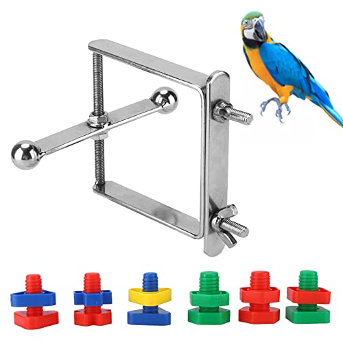 NINESHE Edelstahl Papageienspielzeug, Vogelbildungsspielzeug Vögel Käfig Trainingspielzeug, Vogelkäfigzubehör, Vogelkäfighänge Puzzlespielzeug für Sittiche Cockatiels NINESHE Edelstahl Papageienspielzeug, Vogelbildungsspielzeug Vögel Käfig Trainingspielzeug, Vogelkäfigzubehör, Vogelkäfighänge Puzzlespielzeug für Sittiche Cockatiels von NINESHE