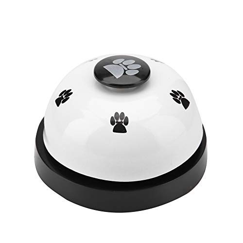 NINESHE Haustiertraining Glocke für Hunde und Katzen, Eisen Süße Cartoon Pet Bell Interaktives Spielzeug, Wiederverwendbares Haustiergeschenk, Interactive Bell Toy (Weiß) von NINESHE