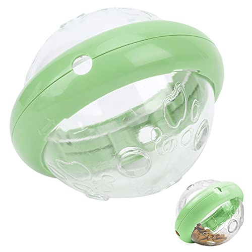 NINESHE Interaktiver Leckerli Ball für Hunde, Puzzle Spielzeug Zur Futterausgabe, Fliegender, Untertassenförmiger Ball Zum Langsamen Fressen von Haustieren (Limettengrün) von NINESHE