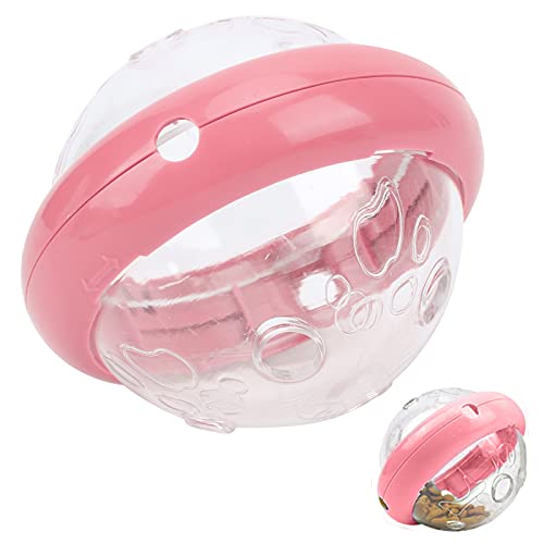 NINESHE Interaktiver Leckerli Ball für Hunde, Puzzle Spielzeug Zur Futterausgabe, Fliegender, Untertassenförmiger Ball Zum Langsamen Fressen von Haustieren (Mädchen Rosa) von NINESHE