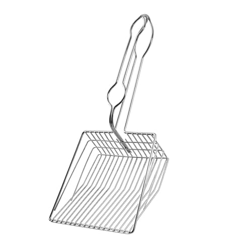 NINESHE Metal Cat Cratre Scoop, Griff Geschöpftem Ergonomischer Griff, Edelstahl Bequemer Griff, Tiefe Schaufel Sifter für Katzentoilette NINESHE Metal Cat Cratre Scoop, Griff Geschöpftem Ergonomischer Griff, Edelstahl Bequemer Griff, Tiefe Schaufel Sifter für Katzentoilette von NINESHE