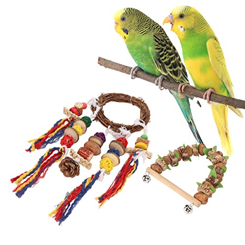 NINESHE Papageienspielzeug, Protokolls Nüsse Rattan Mais Cobs Baumwollseil Vogelspielzeug, Vogelkauspielzeug, Papageienkauen und Klettern Spielzeug für Papageienschwung Hanging NINESHE Papageienspielzeug, Protokolls Nüsse Rattan Mais Cobs Baumwollseil Vogelspielzeug, Vogelkauspielzeug, Papageienkauen und Klettern Spielzeug für Papageienschwung Hanging von NINESHE
