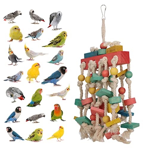 NINESHE Papageienspielzeug für Große Vögel, Kiefernholzvogelspielzeug mit Hängenden, Hängenden Papageienkauspielzeug, Papageienkauspielzeug für Sittiche NINESHE Papageienspielzeug für Große Vögel, Kiefernholzvogelspielzeug mit Hängenden, Hängenden Papageienkauspielzeug, Papageienkauspielzeug für Sittiche von NINESHE
