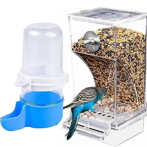 Automatischer Vogeltränke, Vogelwasserspender für Käfig (Vogeltränke, Futterspender-Set) von NINGVIHE