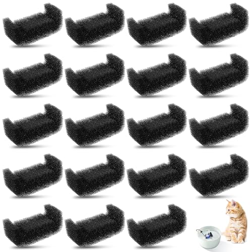 NINGYER 20 Stück Schwammfilter Katzenbrunnen, Schwammfilter für Katzenbrunnen, Katzenbrunnen Schwammfilter Geeignet für Trinkbrunnen für Hunde Katzen von NINGYER