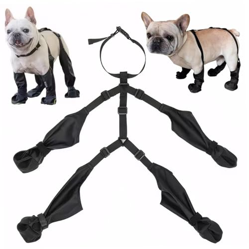 Hundespannungsstiefel staubdichte wasserdichte Hundestiefel mit Kabelbaum Verstellbarer Nicht rutscher Schnellfreisetzungsschützer im Freien im Freien für Welpendog. von NIOMICO