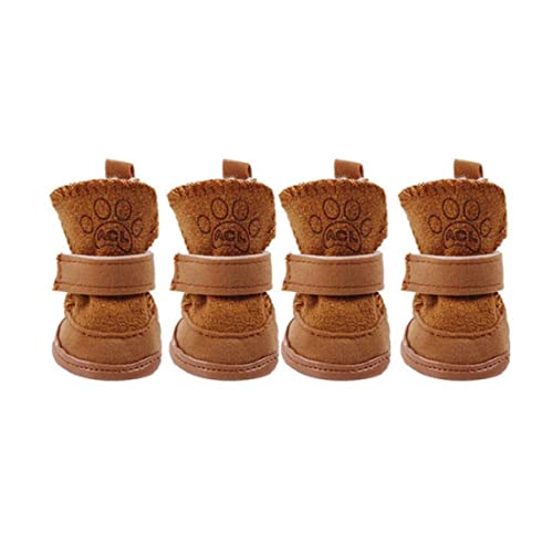Wasser & Holzbraun Hakenschleife Verschlussstiefel Haustierhund Chihuahua Schuhe Stiefel 2 Paar s von NIOMICO