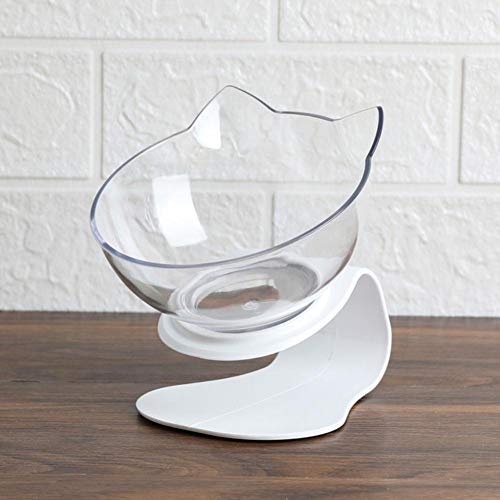 Explosive Cat Double Bowl Cat Bowl Hundenapf Transparentes AS-Material rutschfeste Futternapf mit Schutz Cervical Transparent Cat-Clear, 13.5X13X15CM Explosive Cat Double Bowl Cat Bowl Hundenapf Transparentes AS-Material rutschfeste Futternapf mit Schutz Cervical Transparent Cat-Clear, 13.5X13X15CM von NIQIU