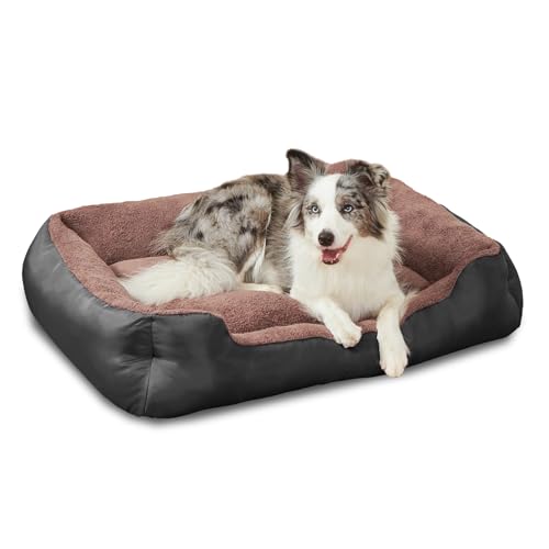 Großes Hundebett, waschbares Haustierbett mit Seiten, Komfort große Hundesofa mit rutschfester Unterseite, Schwarz Großes Hundebett, waschbares Haustierbett mit Seiten, Komfort große Hundesofa mit rutschfester Unterseite, Schwarz von NIRDOG