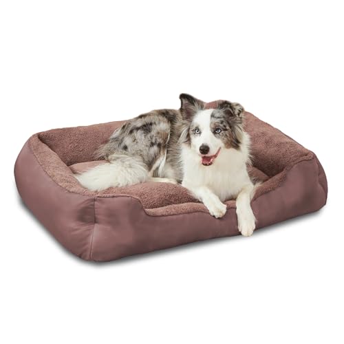 Großes Hundebett, weich, beruhigend, bequem, groß, waschbar, mit rutschfester Unterseite, atmungsaktiv, Braun Großes Hundebett, weich, beruhigend, bequem, groß, waschbar, mit rutschfester Unterseite, atmungsaktiv, Braun von NIRDOG
