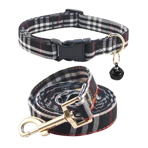 NISIYE Niedliches kariertes Hundehalsband und Leine mit Sicherheitsschnalle, verstellbar und kein Ziehen, bequemes Hundehalsband für kleine Welpen, stilvolles, langlebiges Geschenk für Jungen, Mädchen NISIYE Niedliches kariertes Hundehalsband und Leine mit Sicherheitsschnalle, verstellbar und kein Ziehen, bequemes Hundehalsband für kleine Welpen, stilvolles, langlebiges Geschenk für Jungen, Mädchen von NISIYE
