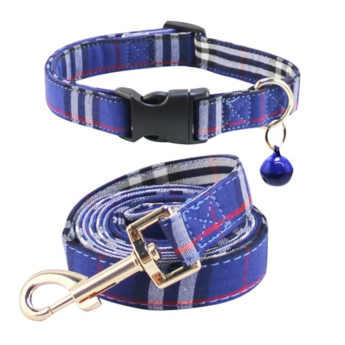NISIYE Niedliches kariertes Hundehalsband und Leine mit Sicherheitsschnalle, verstellbar und kein Ziehen, bequemes Hundehalsband für kleine Welpen, stilvolles, langlebiges Geschenk für Jungen, Mädchen NISIYE Niedliches kariertes Hundehalsband und Leine mit Sicherheitsschnalle, verstellbar und kein Ziehen, bequemes Hundehalsband für kleine Welpen, stilvolles, langlebiges Geschenk für Jungen, Mädchen von NISIYE
