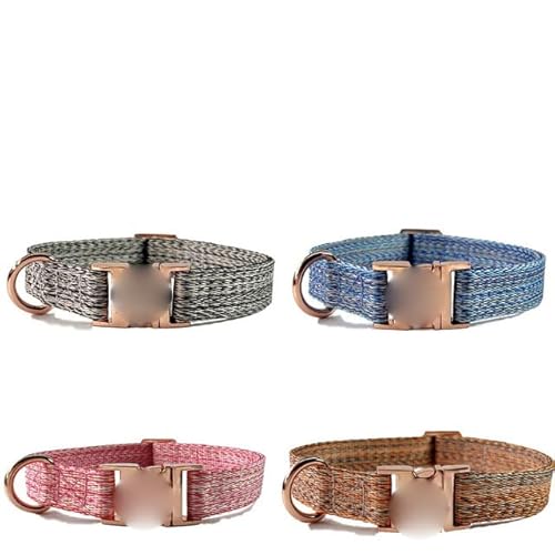 Hundehalsband mit Metallschnalle, langlebig, verstellbar, personalisiertes Haustierhalsband, weich, für kleine, mittelgroße Hunde, graviertes ID-Tag-Namensschild, 4 Farben, M Hundehalsband mit Metallschnalle, langlebig, verstellbar, personalisiertes Haustierhalsband, weich, für kleine, mittelgroße Hunde, graviertes ID-Tag-Namensschild, 4 Farben, M von NITONAMI