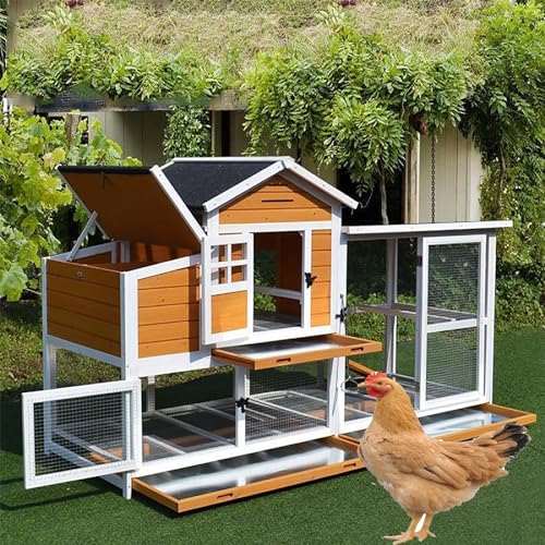 Großer Hühnerstall, Hühnerstall, doppellagig, regendicht, für den Außenbereich, mit Belüftungstür, herausnehmbarem Tablett und Rampe, für Garten, Hinterhof, Geflügelkäfig, für Hühner, Tauben, Vögel, Großer Hühnerstall, Hühnerstall, doppellagig, regendicht, für den Außenbereich, mit Belüftungstür, herausnehmbarem Tablett und Rampe, für Garten, Hinterhof, Geflügelkäfig, für Hühner, Tauben, Vögel, von NITTAI