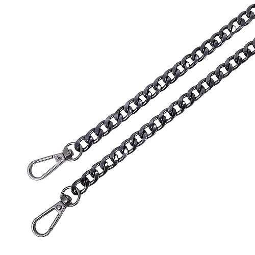Brieftasche mit Verlängerung 120 cm Metall-Aluminium-Ersatz-Taschenkette, Teile, Zubehör for handgewebte, handgefertigte DIY-Werkstatt, Studio, abnehmbare Riemen, Taschenkette(Black) von NIUSABOU
