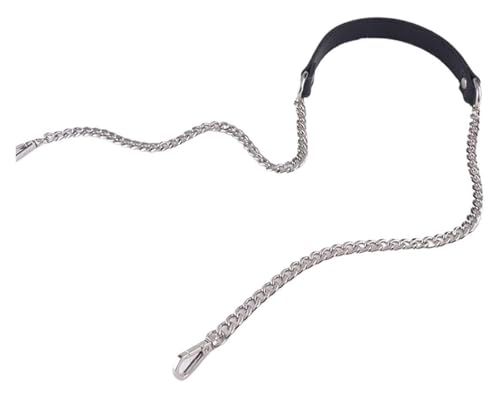 Brieftasche mit Verlängerung Taschenkette, 120 cm, Metall-Taschenkette, Ersatz aus PU-Leder, Taschengurte for DIY-Handtaschengriffe, Schultergurte, Zubehör, Taschengriffe, Kettenriemen(Silver) von NIUSABOU