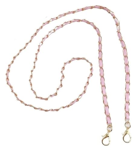 Brieftasche mit Verlängerung Taschenkette 118 cm, Umhängetaschen-Handtaschenketten, Ersatz-Leder-Schultertaschen-Kettenriemen, DIY-Frauen-Mädchen-Taschenteil, Zubehör-Kettenriemen(Goldpink) von NIUSABOU