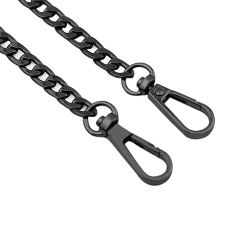 NIUSABOU Brieftasche mit Verlängerung Taschenkette 40/120 cm Metalltaschenkette DIY gewebte Tasche Aluminium Schultergurt Umhängetasche Metall Ersatzketten Zubehör Kettengurt(Black,40cm) von NIUSABOU