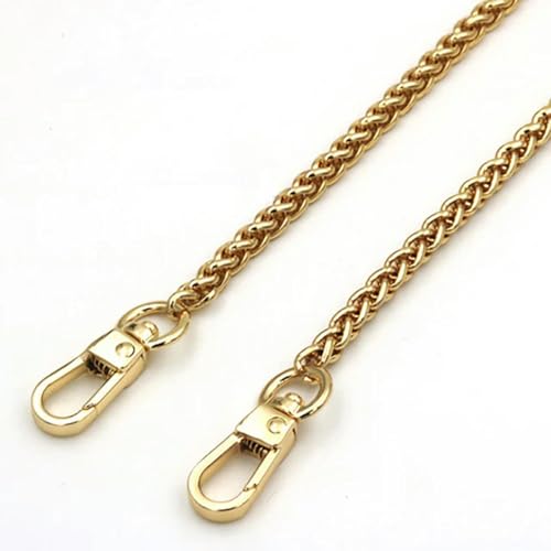 Brieftasche mit Verlängerung Taschenkette aus Stahl, 5 mm, Gold, Silber, Pistolenschwarz, gebürstete Bronze, Ersatz-Schulter-Umhängetaschen-Kettenriemen for kleine Taschen-Clutch(Gold,110cm) von NIUSABOU