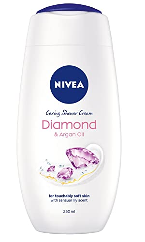 NIVEA Caring Duschcreme - Diamond & Argan Oil - mit sinnlichem Lilienduft - 6er Pack (6 x 250ml) von NIVEA