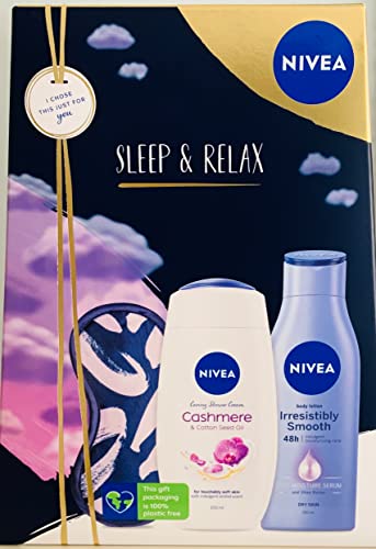 Nivea 3-teiliges Geschenkset Sleep & Relax (Duschgel/Bodylotion/Schlafmaske) von NIVEA